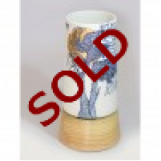 BLUE BUSHVELD TREES IN THE MOONLIGHT POT 1 WITH WOODEN PEDESTAL